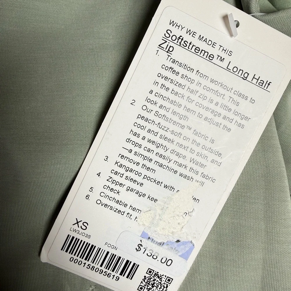Lululemon Softstreme Half-Zip Hoodie long XS Fog Green NWT - Picture 4 of 6